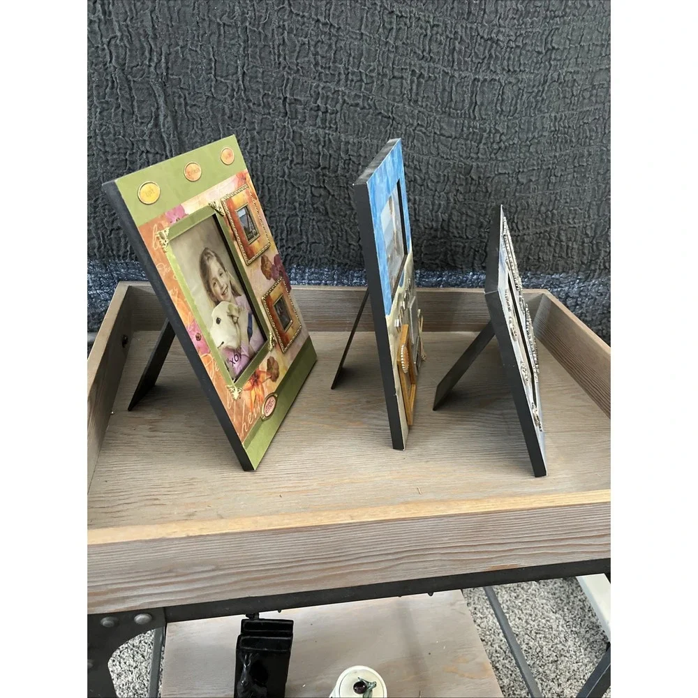 Collage Art‎ Photo Frames 3 Frames/3 Scrapbooking Style Designs Good Condition